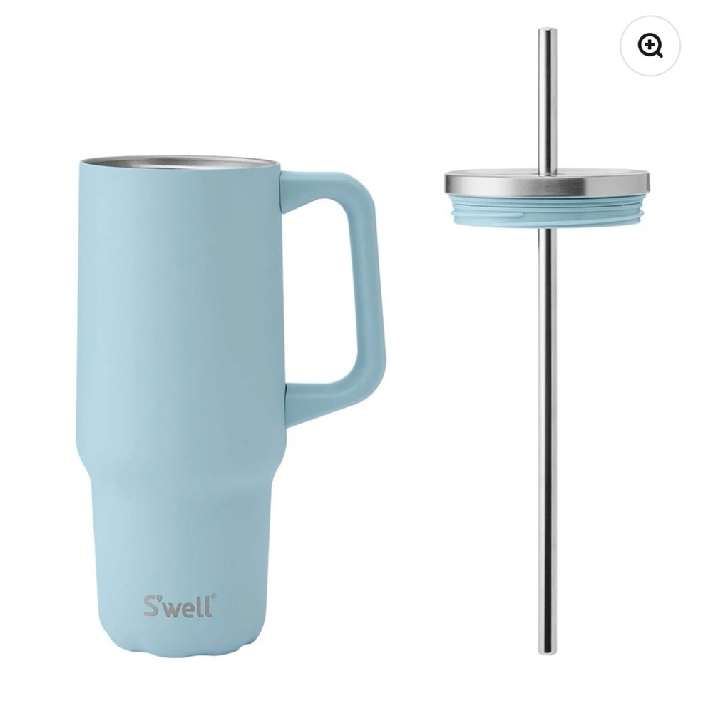 S'well Powder Blue Insulated Tumbler with Handle - Picture 4 of 5